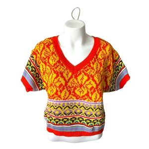 Vintage Women’s Benetton Wool Sweater Pullover Multicolor Italy Size L